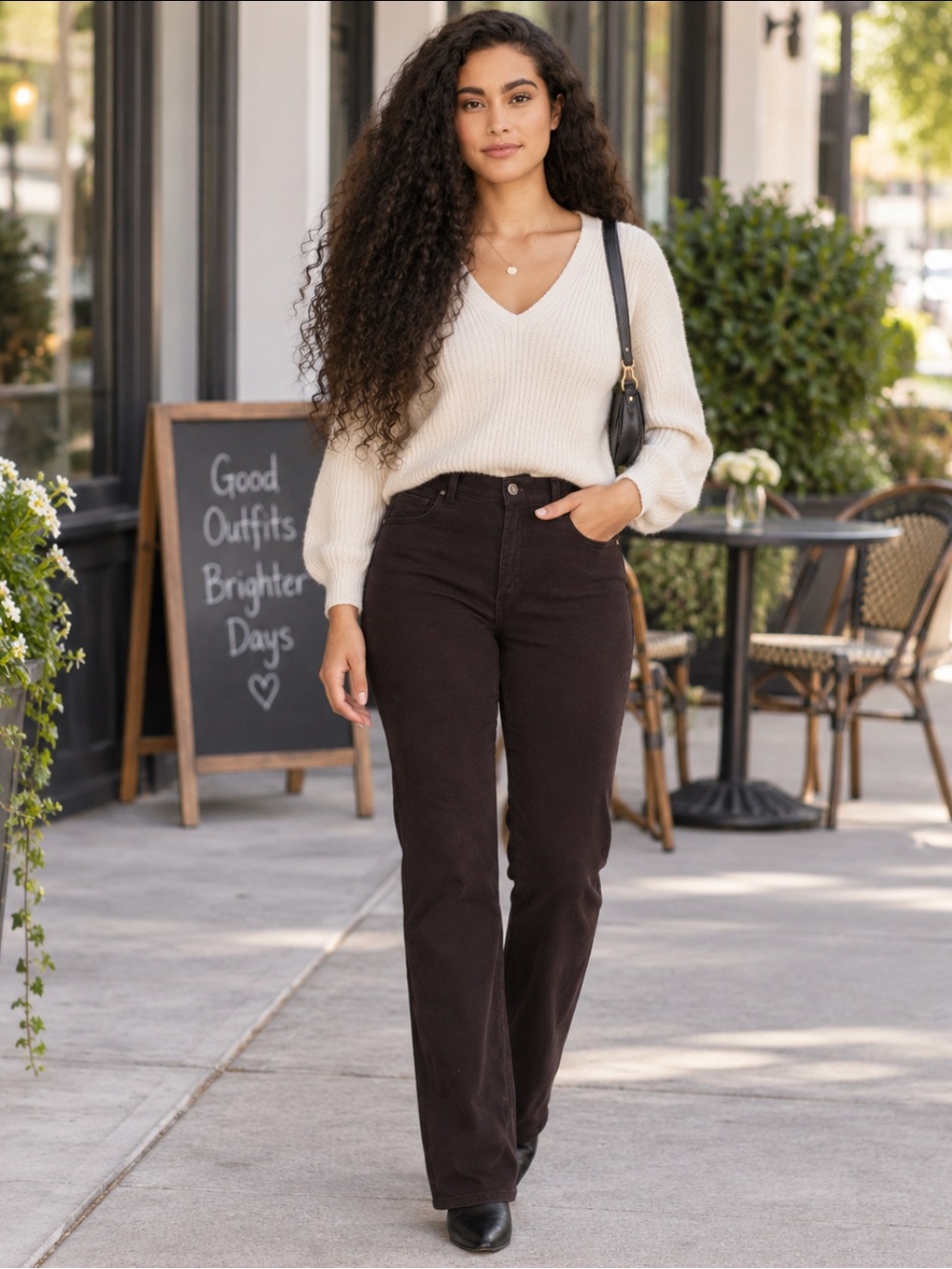 NYDJ Chocolate Brown High-Rise Flare Jeans